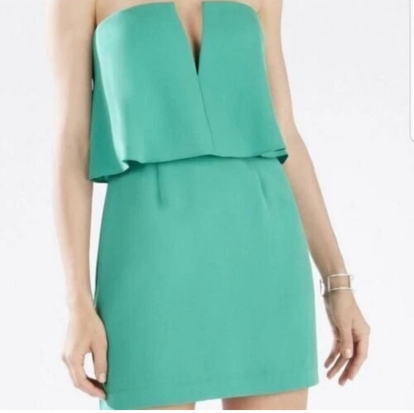 Bcbgmaxazria Dresses | Bcbgmaxazria Strapless Green Dress | Color: Green | Size: 06 | Sandrapalaci145's Closet